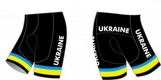 Велотруси Pro Ukraine без лямок з памперсом чорний/блакитний/жовтий XL  Фото