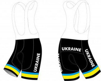 Велотруси Pro Ukraine з лямками з памперсом чорний/блакитний/жовтий S