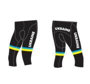 Велотруси жіночі Pro Ukraine 3/4 без лямок з памперсом чорний/блакитний/жовтий M  Фото