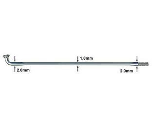 Спиця Sapim Race 14G 266 мм з ніпелем Brass 14G 12 polyax сріблястий