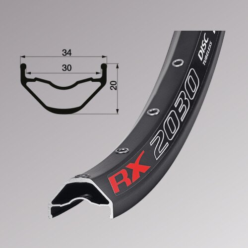 Обод Remerx RX 2030 ENDURO PLUS E-Bike Tubeless 29" 622x30 32 отверстия пистонированный черный FV