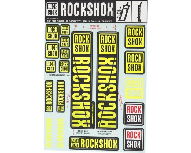 Наліпки на вилку RockShox DECAL KIT 30/32/RS1 жовтий