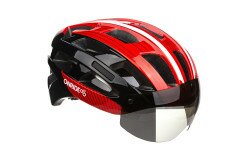 Шлем ONRIDE Hill с визером на магнитах черный/красный L (57-62 см)  Фото