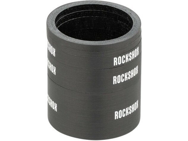 Набір проставочних кілець RockShox UD Carbon (2x2.5мм, 1x5мм, 1x10мм, 1x20мм) білий логотип чорний