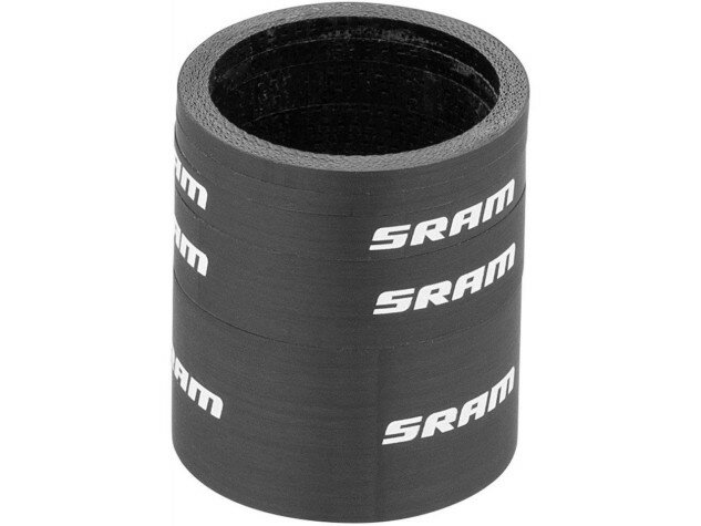 Набір проставочних кілець SRAM UD Carbon (2x2.5мм, 1x5мм, 1x10мм, 1x20мм) глянцевий чорний з лого