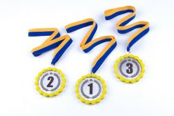 Комплект медалей Trek жовта окантовка  Фото