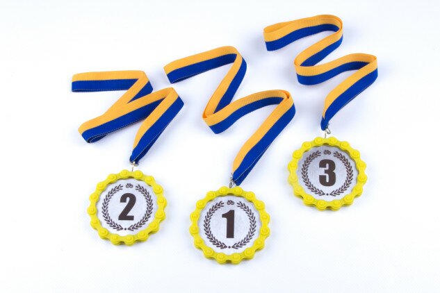Комплект медалей Trek жовта окантовка