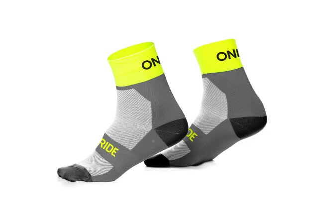 Шкарпетки ONRIDE Chase Free Size сірий/лайм