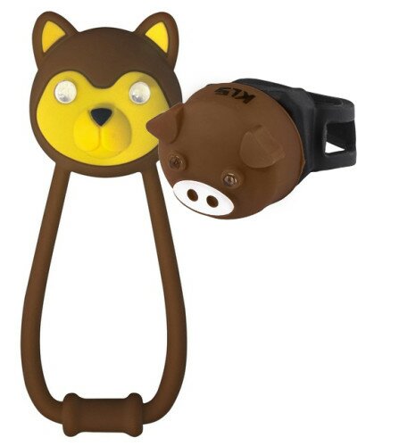 Мигалки дитячі KLS Animal набір (передня+задня) коричневий