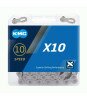 Ланцюг KMC X10 10 швидкостей 114 ланок + замок сірий