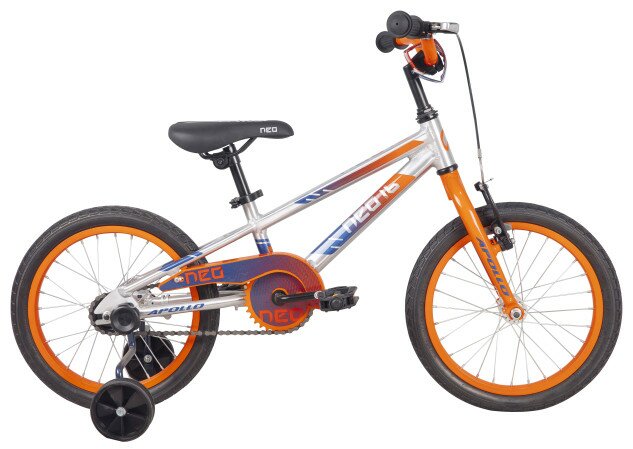 Велосипед Apollo 2022 NEO boys 16" сріблястий / помаранчевий