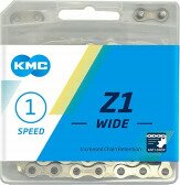 Цепь KMC Z1 Wide Silver Single-speed 112 звеньев серебристый + замок  Фото