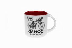 Чашка З SAHOO їхати файно білий/червоний 350мл  Фото