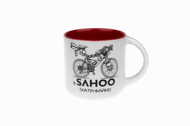 Чашка З SAHOO їхати файно білий/червоний 350мл