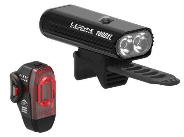 Світло переднє і заднє Lezyne LITE DRIVE 1000XL / KTV PRO USB PAIR комплект чорний