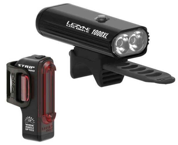 Свет передний и задний Lezyne LITE DRIVE 1000XL / STRIP PRO USB PAIR комплект чёрный