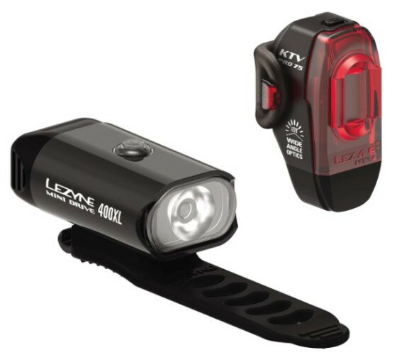 Світло переднє і заднє Lezyne MINI DRIVE 400XL / KTV PRO USB PAIR комплект чорний