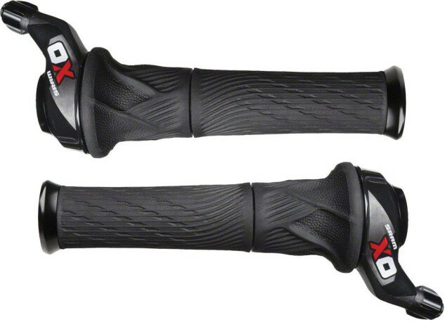 Манетки-гріпшифт SRAM X0 Grip Shift ліва+права (комплект) 2x10 швидкостей чорний/червоний