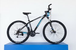 Велосипед TRINX M116 PRO Expert 29" чорний/білий/блакитний 19"  Фото