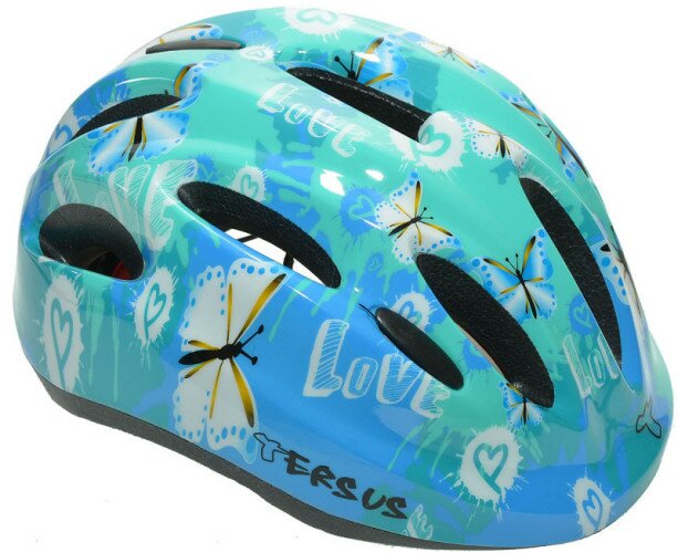 Шлем велосипедный детский Tersus JOY lovebutterfly голубой
