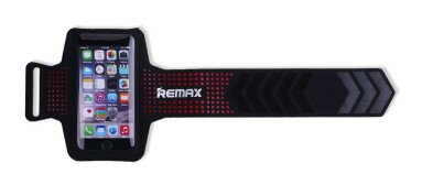 Чохол для телефона на руку Remax Sports Arm Band чорний/червоний L  Фото