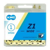Цепь KMC Z1 Wide Gold Single-speed 112 звеньев золотой + замок  Фото