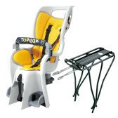Сиденье детское Topeak BabySeat™ II с багажником под V-brake серый/желтый  Фото