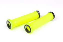 Ручки руля FireEye Goosebumps-R 128 мм з замками жовтий  Фото