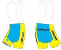 Велотрусы Pro Ukraine с лямками с памперсом голубой/желтый XL  Фото