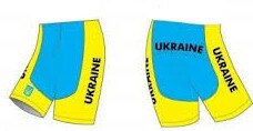 Велотрусы женские Pro Ukraine без лямок с памперсом голубой/желтый XL