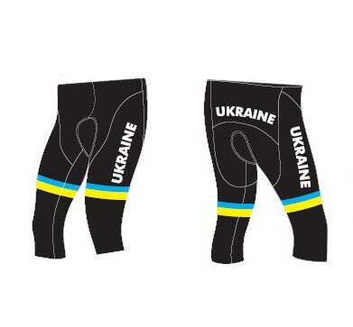 Велотрусы женские Pro Ukraine 3/4 без лямок с памперсом черный/голубой/желтый M