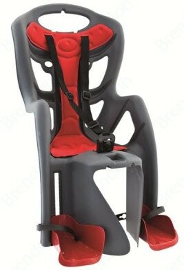 Сидіння дитяче Bellelli Pepe Standart кріплення за раму сірий/червоний