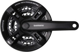 Шатуни Shimano Tourney FC-M171 170 мм 24х34х42 з захистом чорний  Фото