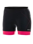 Велотрусы женские Craft Active Bike Hot Pants Woman без лямок с памперсом черный/розовый M  Фото