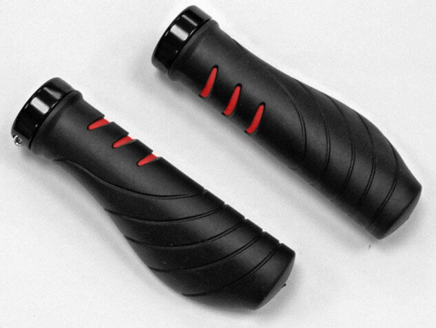Ручки руля Velo VLG-1389D3-L1 с замками черный / красный 130 мм