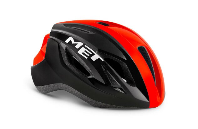 Шлем MET Strale глянцевый черный/красный M (56-58 см)