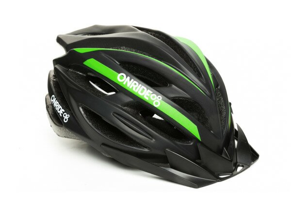 Шлем ONRIDE Grip матовый черный/зеленый M (55-58 см)