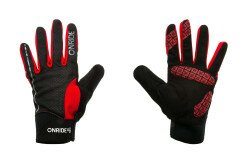 Перчатки ONRIDE Pleasure длинные пальцы черный/красный XL  Фото