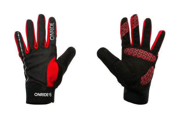 Перчатки ONRIDE Pleasure длинные пальцы черный/красный XL