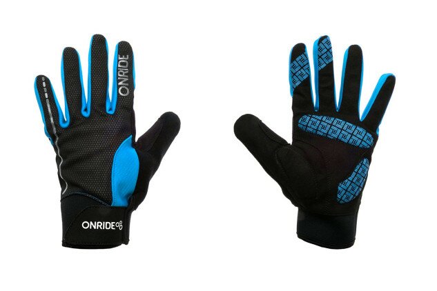 Перчатки ONRIDE Pleasure длинные пальцы черный/синий XS