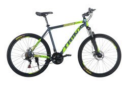 Велосипед TRINX M116 Elite 27.5" сірий/зелений/жовтий 21"  Фото