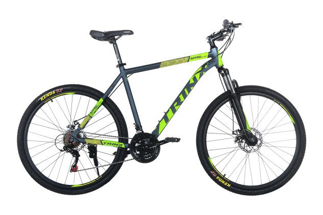 Велосипед TRINX M116 Elite 27.5" сірий/зелений/жовтий 21"