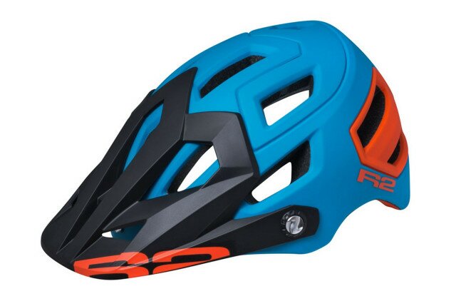 Шлем R2 Trail матовый голубой/оранжевый L (58-61см)