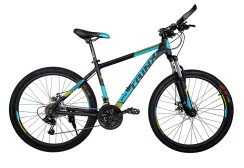 Велосипед TRINX M116 26" чорний/блакитний/зелений 15"  Фото