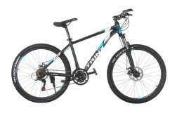 Велосипед TRINX M136 26" чорний/блакитний/білий 19"  Фото