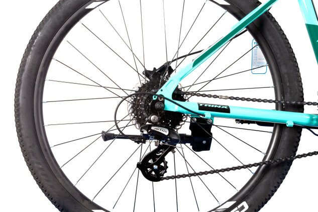 Велосипед Trinx M600 Elite 27.5" голубой/черный/зеленый 21" Фото №3