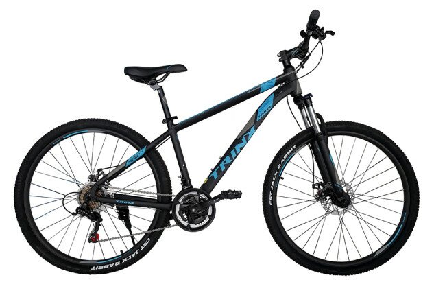 Велосипед Trinx M136 Elite 27.5" чорний/сірий/блакитний 17"