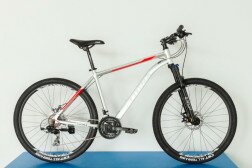 Велосипед Trinx M116 Elite 27.5" серебристый/белый/красный 17"  Фото