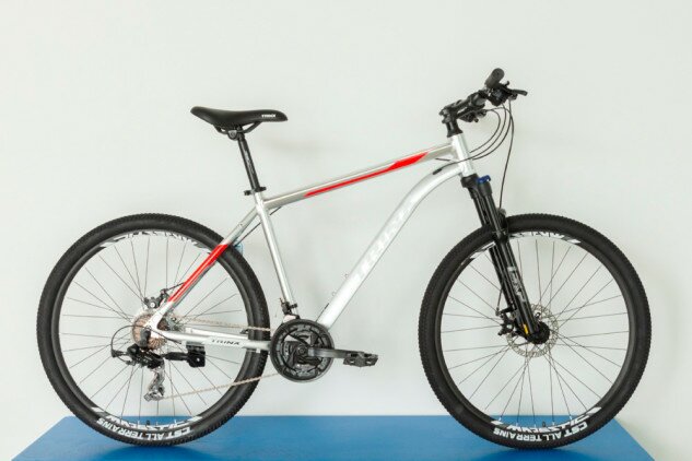 Велосипед Trinx M116 Elite 27.5" сріблястий/білий/червоний 17"