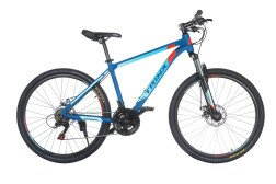 Велосипед Trinx M100 26" блакитний/червоний 17"  Фото